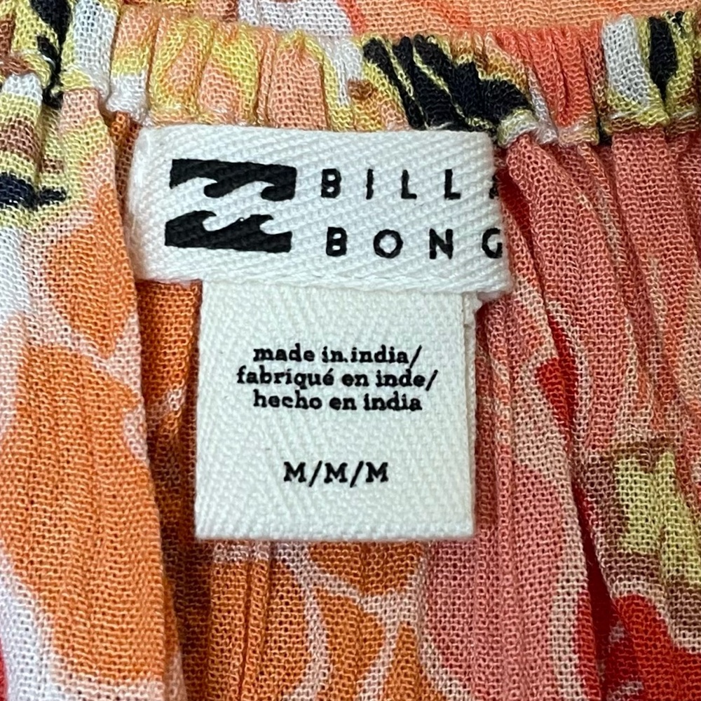 Billabong Girls' Bright Floral Love Sugar Coral Mini Boho Dress Size Medium NWT - Picture 8 of 13